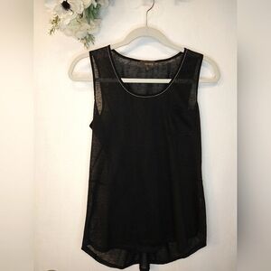 Crosby. Black Semi Sheer Embellished Sleeveless Top with Tailoring